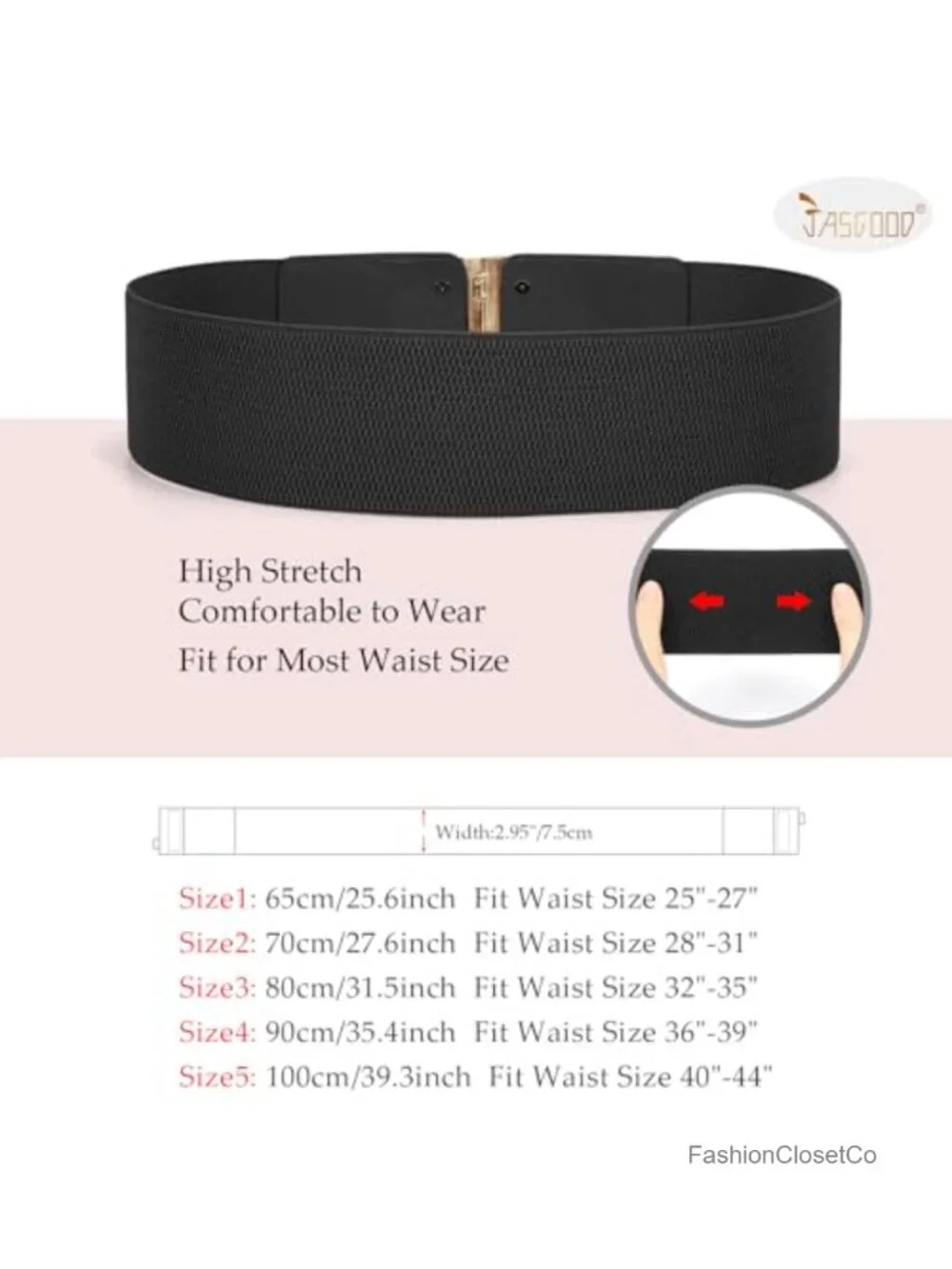 4 Pack Stretch Waist Belts for Women Wide Elastic Dress Belt